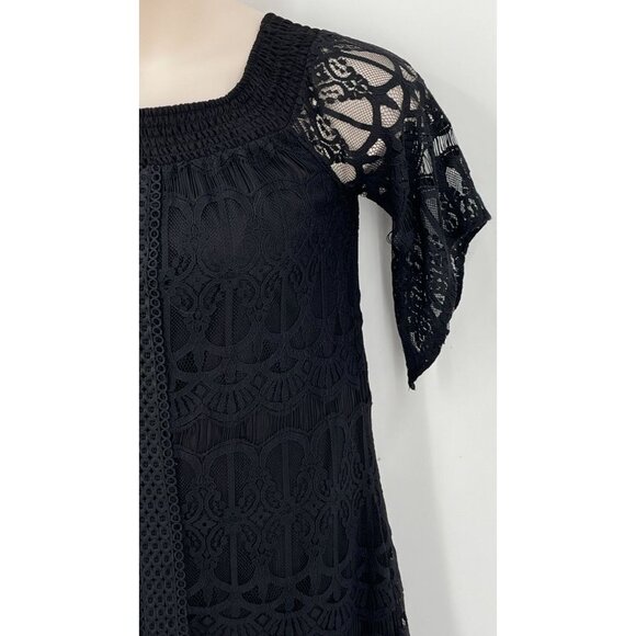 Miami Ladies Off the Shoulder Lace Dress Black Size M - Picture 4 of 11